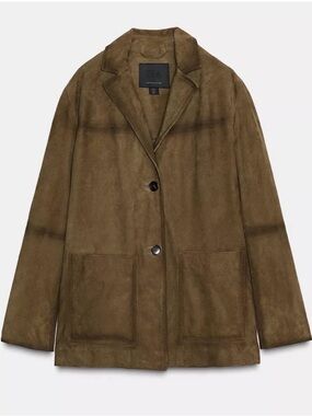Zara Khaki 100% Suede Coat - NWOT